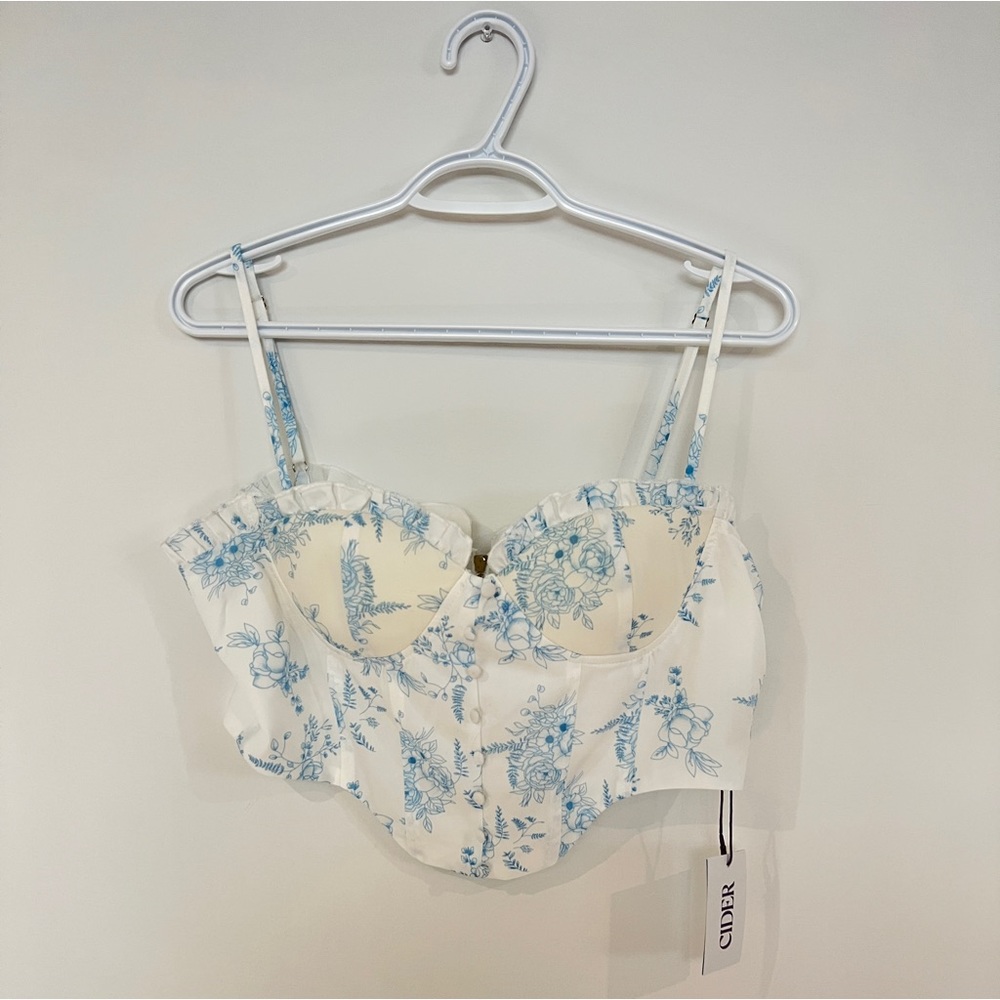 Cider toile de jouy crop top